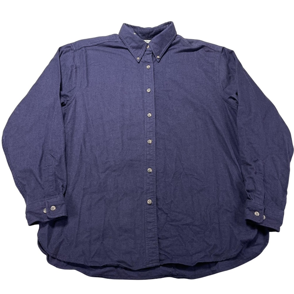 Vintage LL Bean Chamois Cloth Shirt Womens Size Large Purple Flannel USA 90s